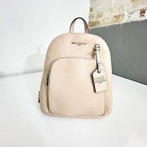 Karl Lagerfeld Paris Pale‎ Pink Leather Backpack Purse